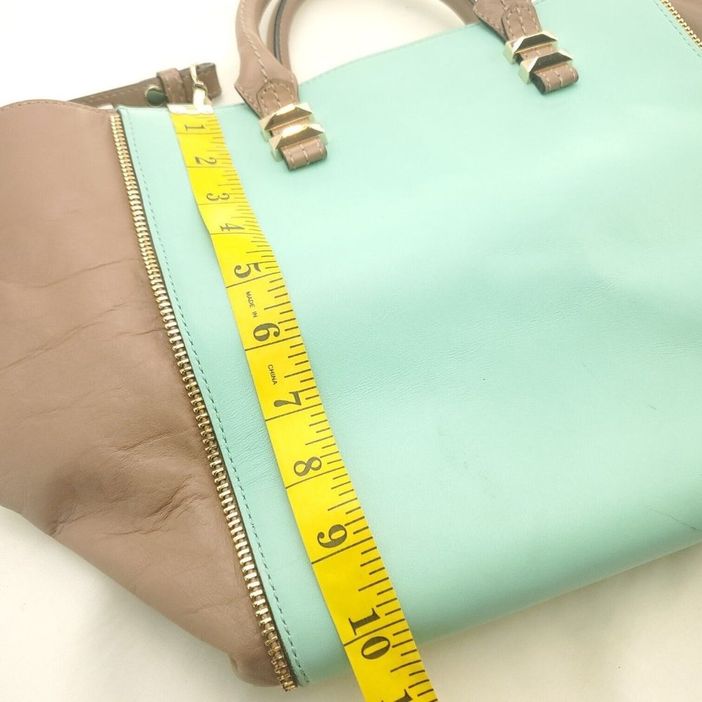 Rebecca Minkoff Womens Blue Leather Inner Pockets Detachable Strap Satchel Bag - Picture 10 of 15